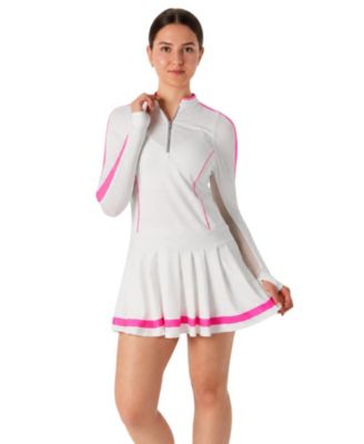 Women's Fast Motion Crewneck Long-Sleeve Dress with Pockets