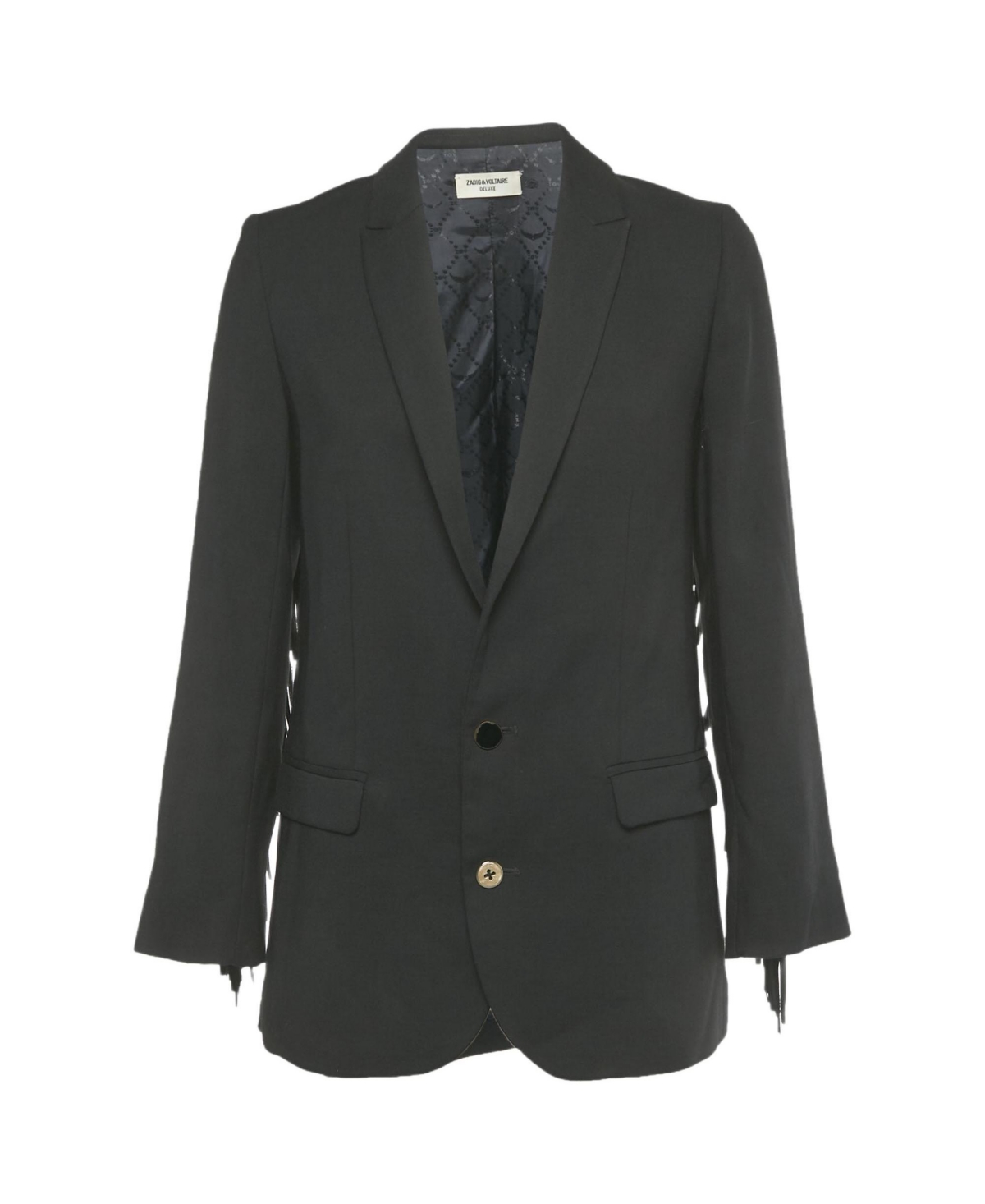 Pre-Owned Zadig & Voltaire Women's Viva Frange Fringe Lined Blazer