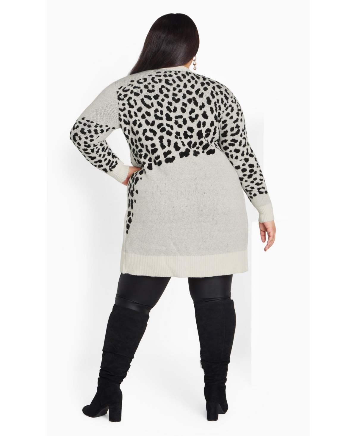 Avenue Women's Plus Lena Leopard Cardigan
