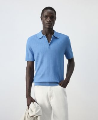 Men's Fine Rib-Knit Regular-Fit Polo Shirt