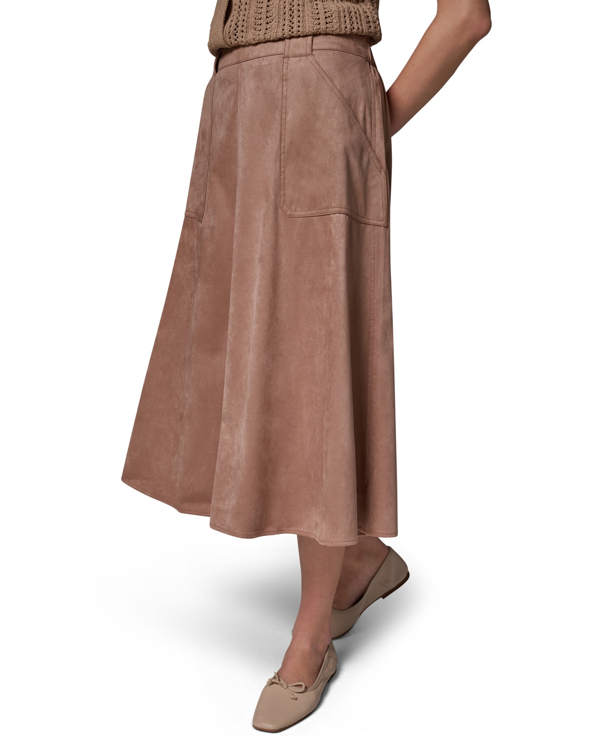 Donna Karan Weekend Women's Microsuede A-Line Midi Skirt