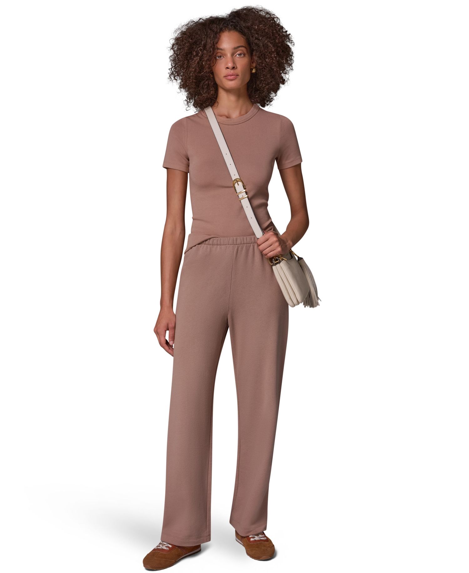 Women's French Terry Wide-Leg Mid-Rise Pants
