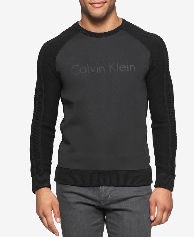 Calvin Klein Men's Logo-Graphic Raglan Sweater & Reviews - Sweaters ...