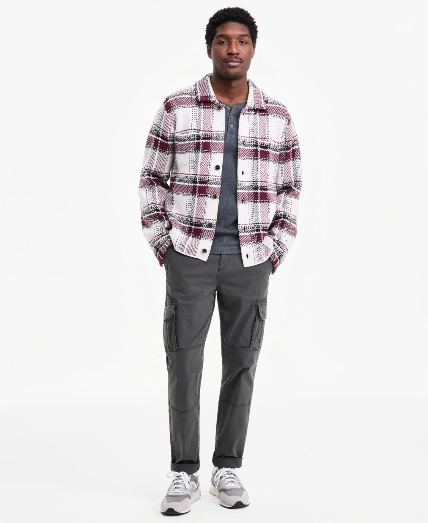 Мужская куртка Sun + Stone Connor Plaid Long-Sleeve Shirt Jacket — фото 3