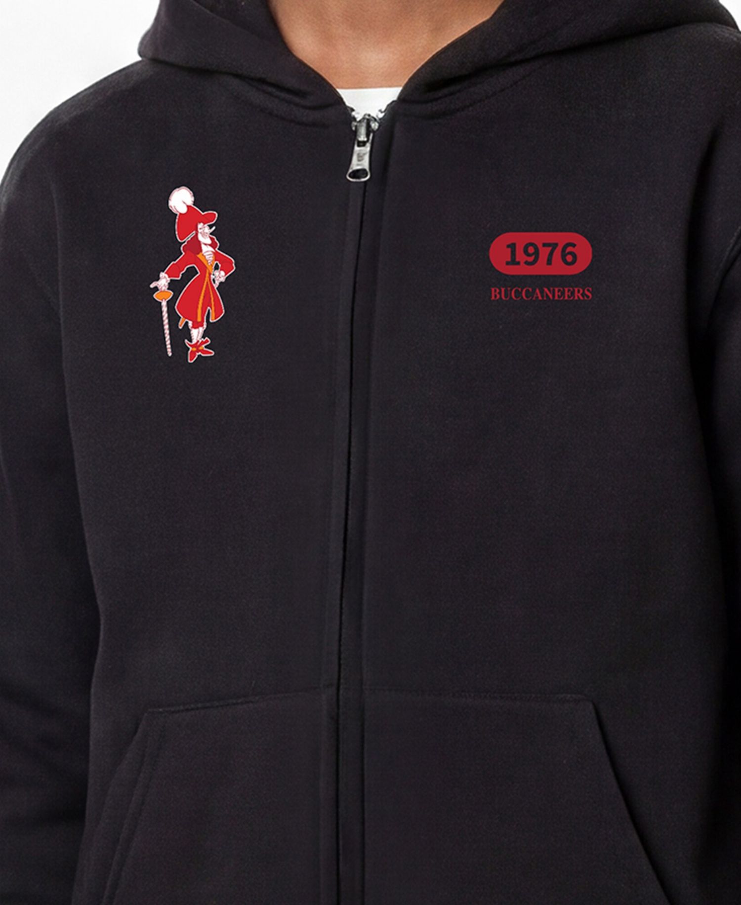 Big Boys and Girls Black Tampa Bay Buccaneers Disney X Champion Full-Zip Hoodie