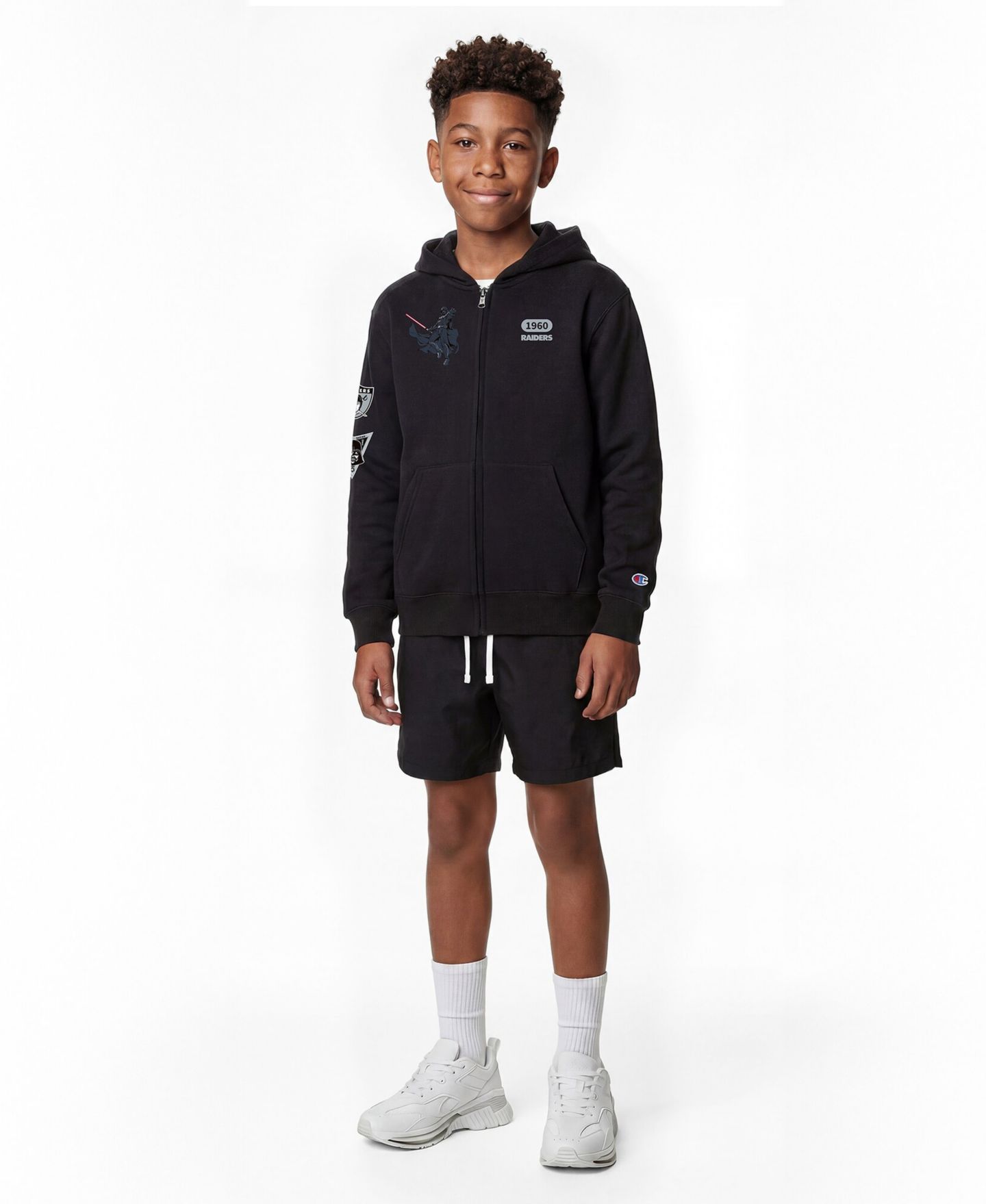 Детское худи Champion Black Las Vegas Raiders Disney X Champion Full-Zip — фото 4