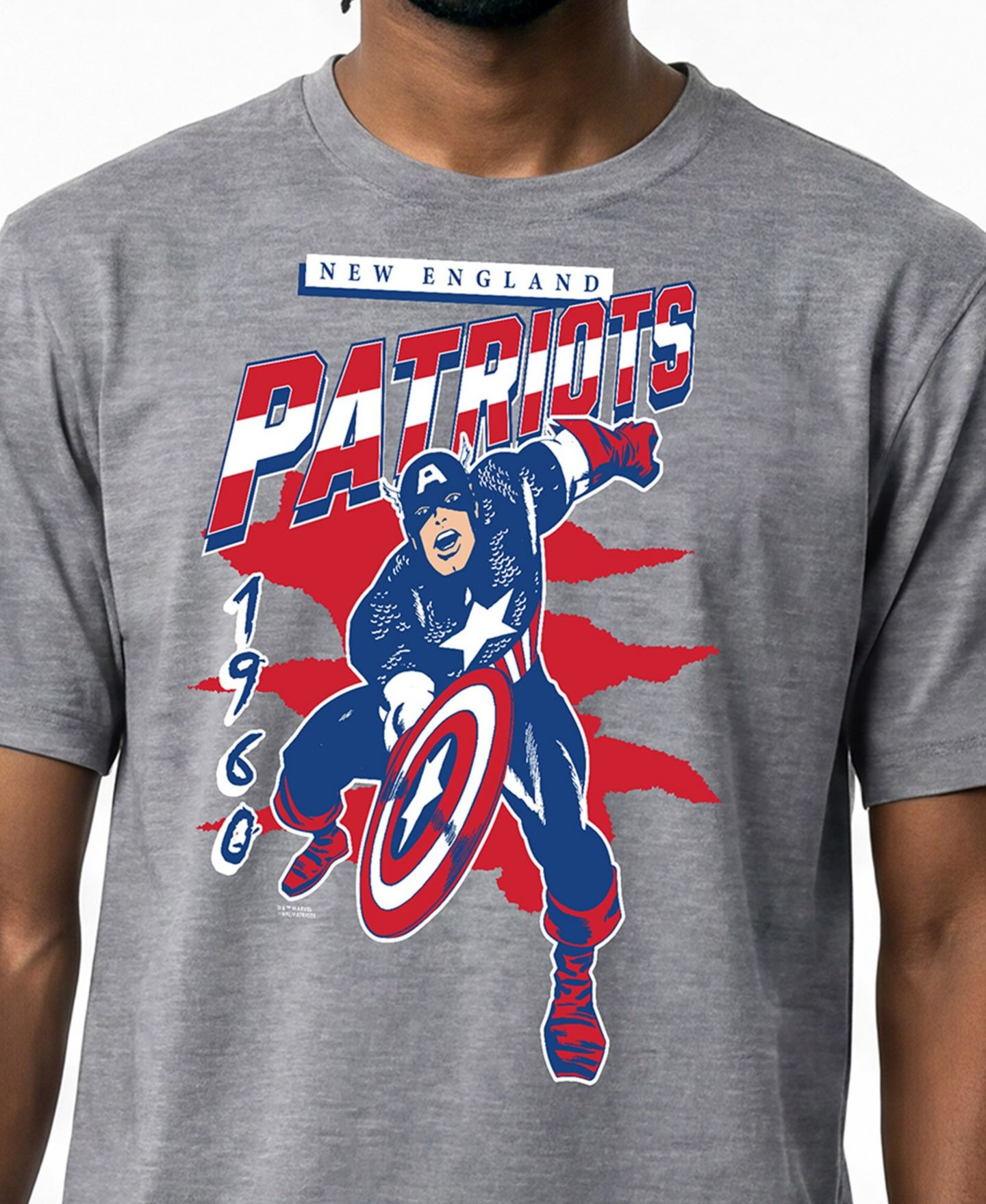 Мужская футболка Champion Gray New England Patriots Disney X Champion All Star — фото 5