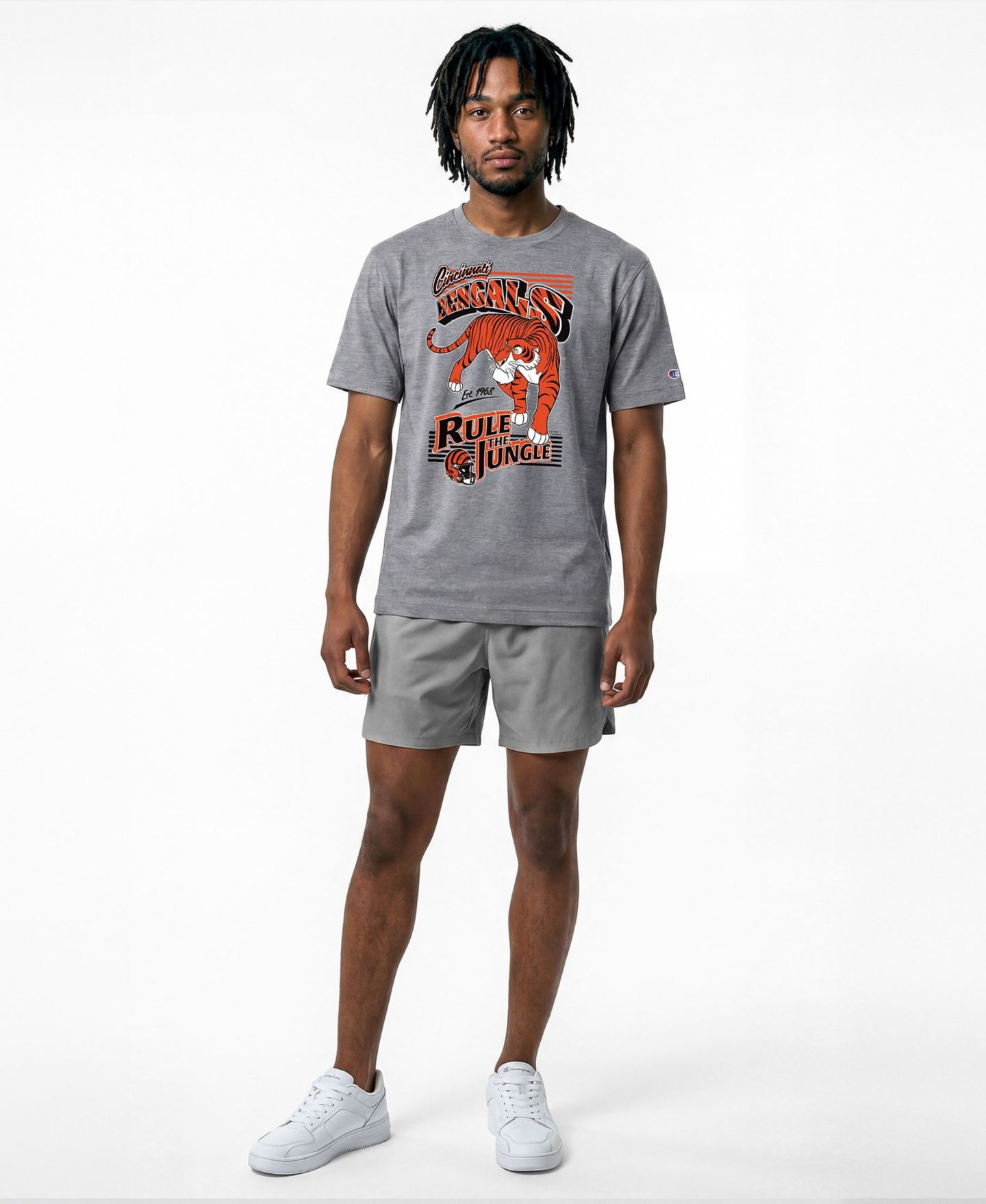 Мужская футболка Champion Gray Cincinnati Bengals Disney X Champion All Star — фото 3