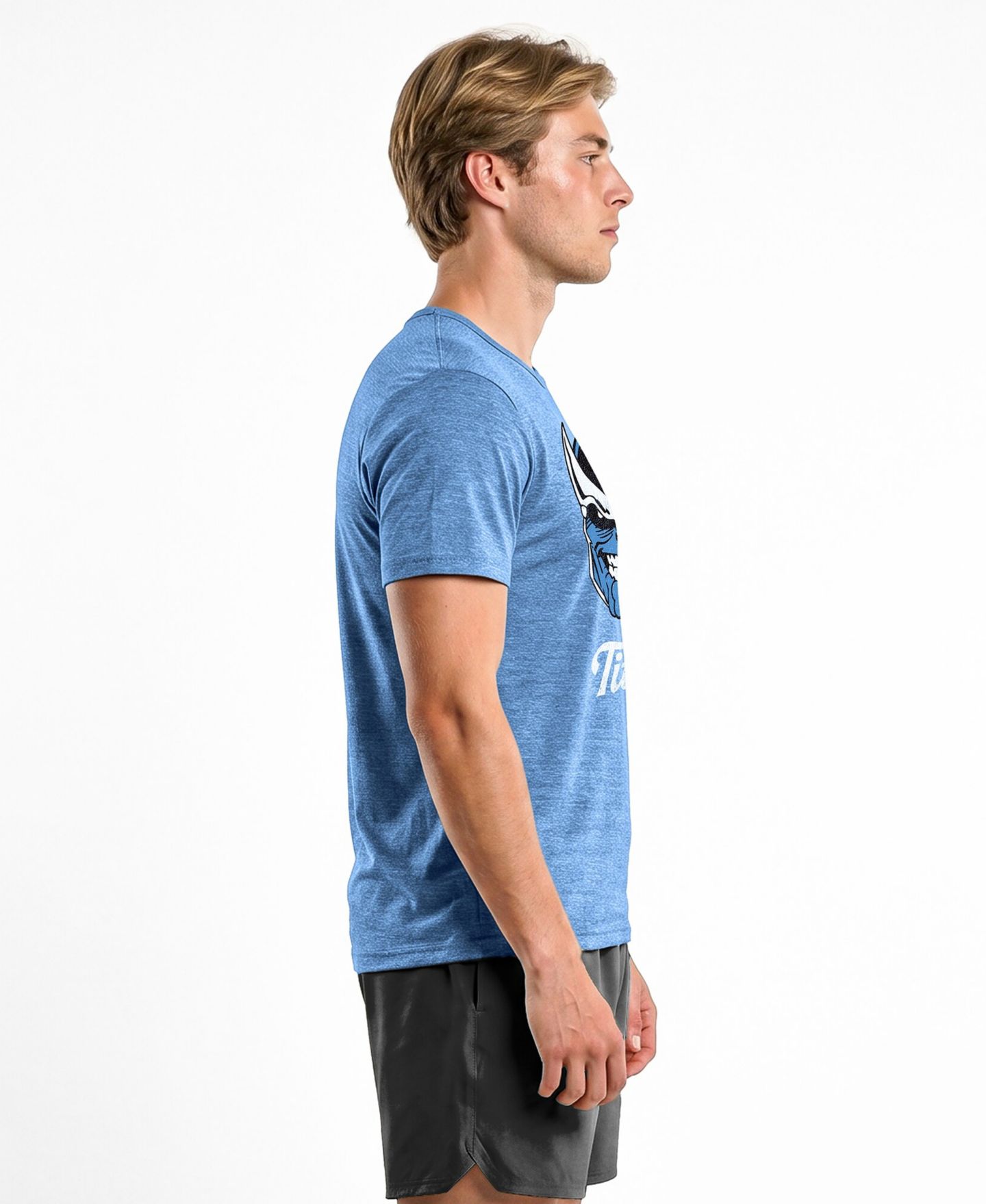 Мужская футболка Champion Light Blue Tennessee Titans Disney X Champion Tri-Blend — фото 4