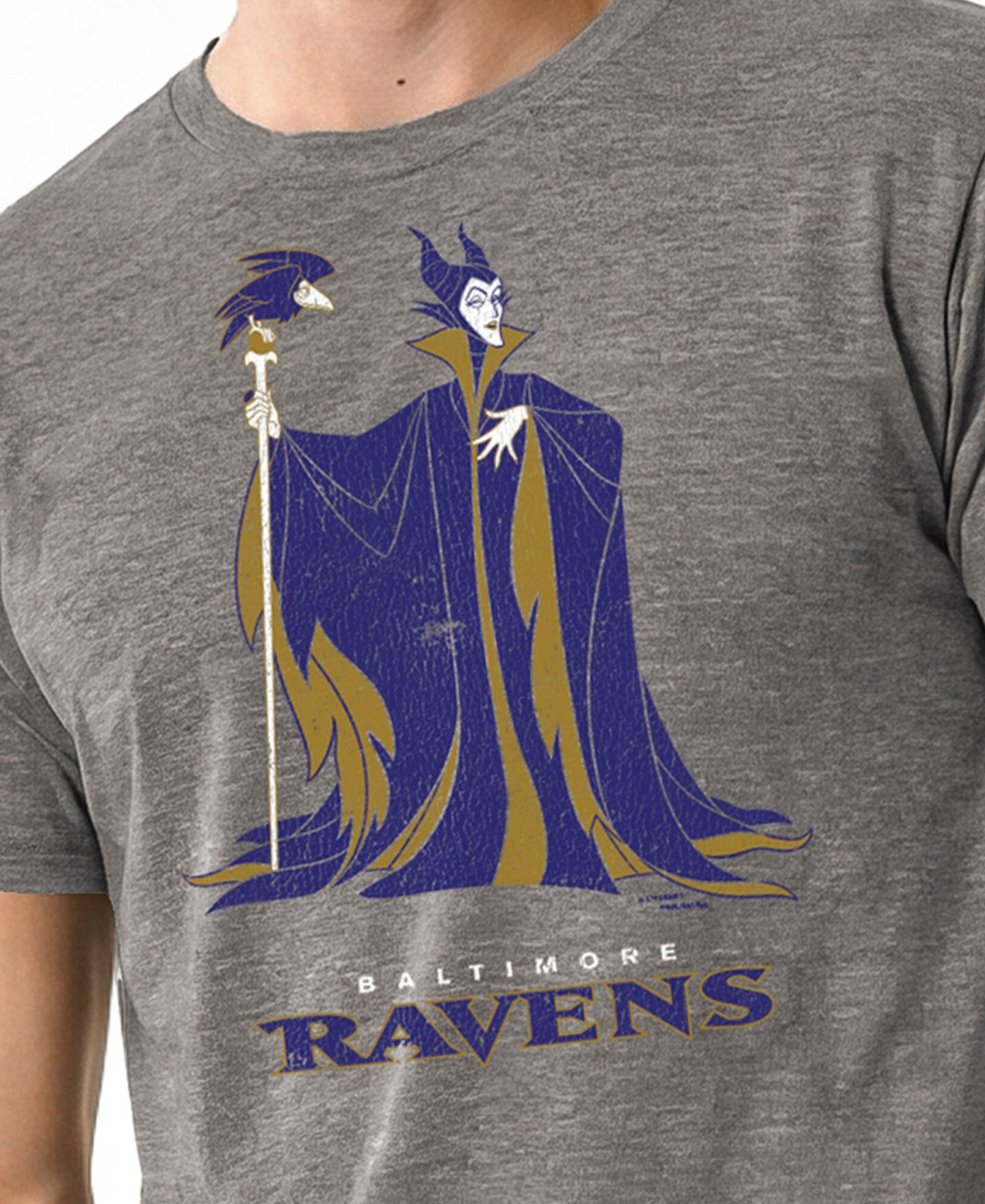Мужская футболка Champion Gray Baltimore Ravens Disney X Champion Tri-Blend — фото 3