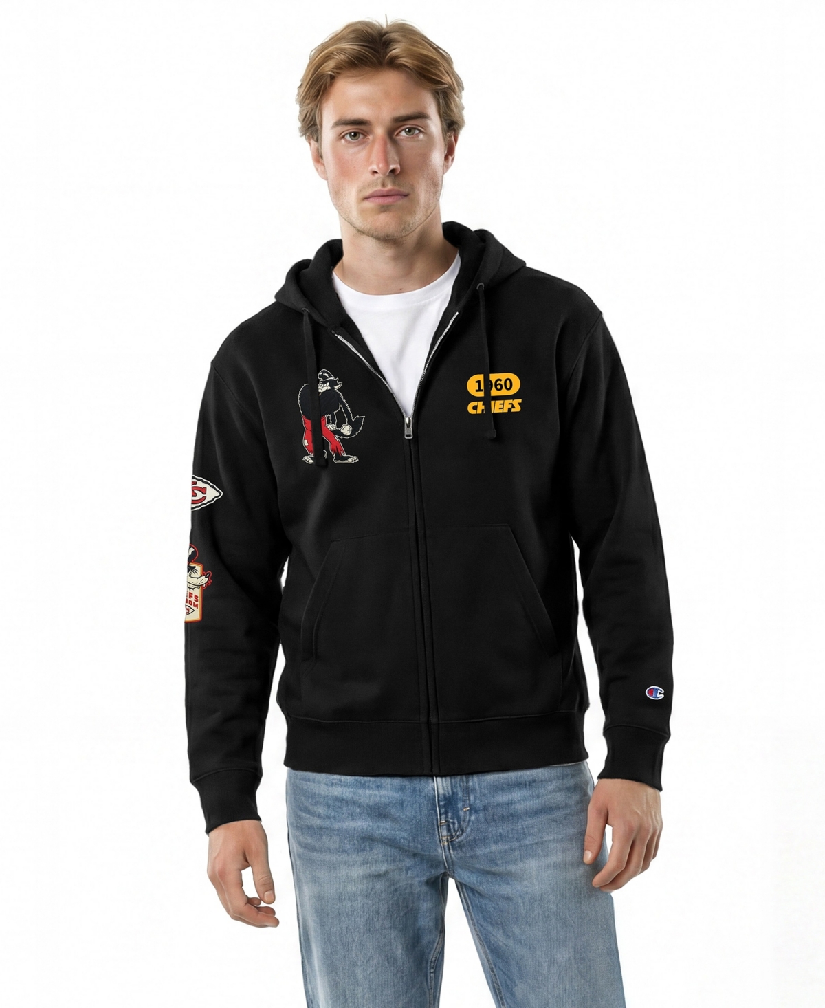 Champion Men's Black Kansas City Chiefs Disney X All Star Full-Zip Hoodie