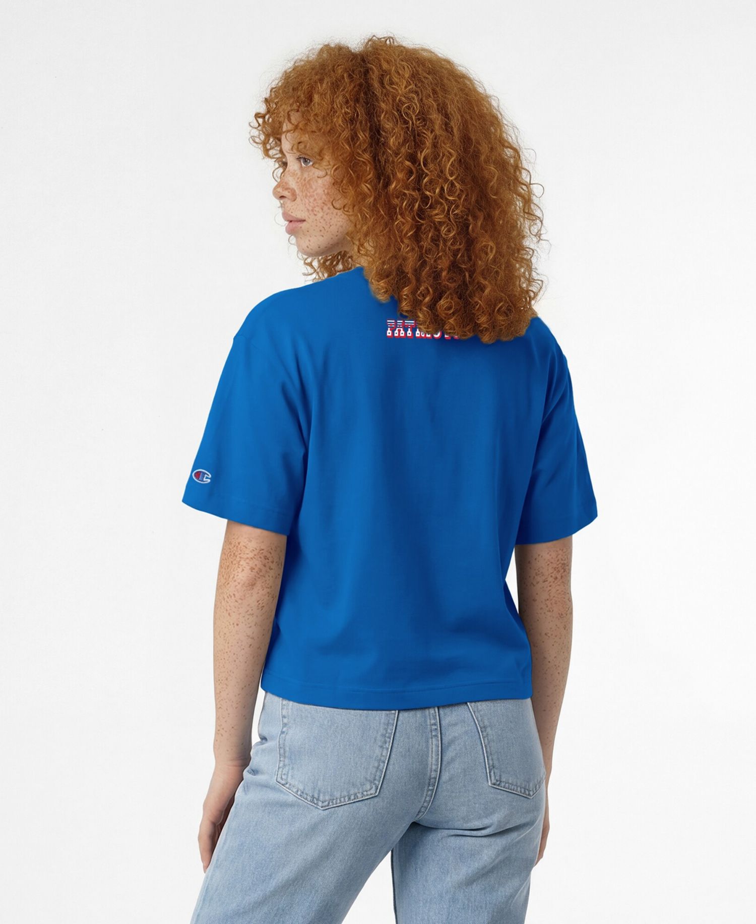 Women's Royal New England Patriots Disney X Champion All Star T-Shirt