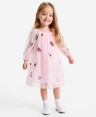 Toddler Girls' 12M-5T Holiday Long-Sleeve Tutu Dress
