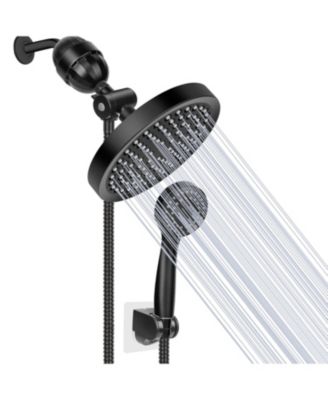 Filtered Rainfall Shower Head Handheld Chrome Hose Holder