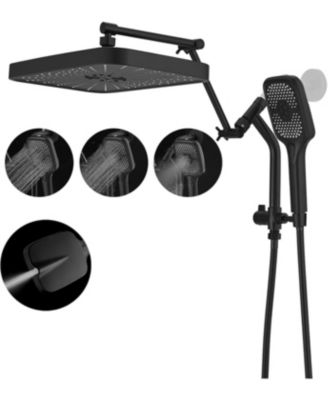 14" Rainfall Shower Head Handheld Spray Dual Adjustable set