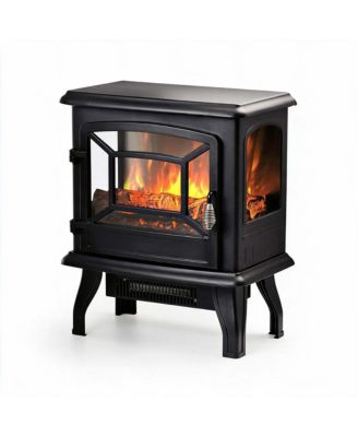 Freestanding Electric Fireplace Heater, 1400W 120V 60Hz with 2 Rocker Switches and Thermostat Knob for Living Room Bedroom Home Decor