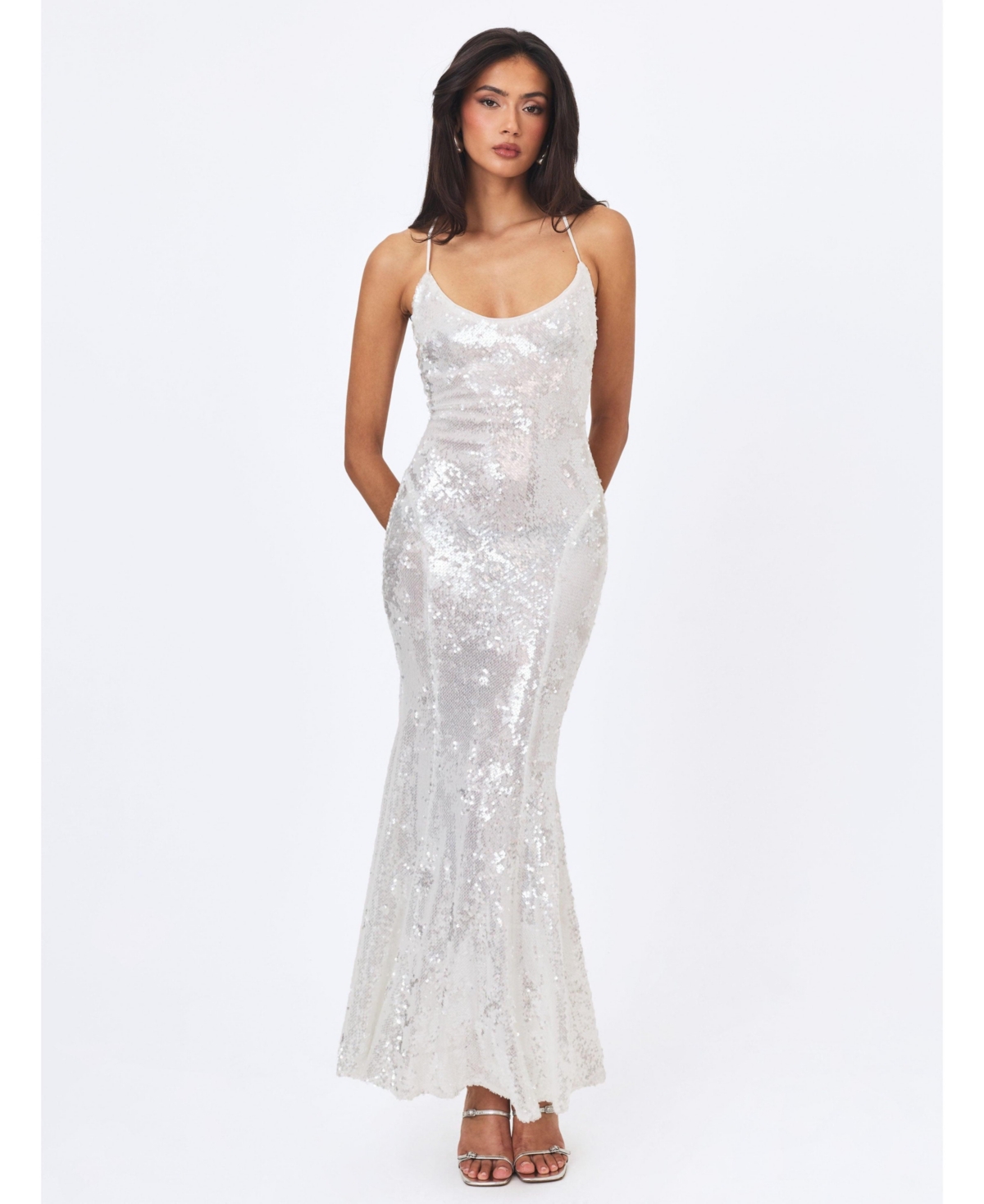 Miss Circle Women's Cameron Sequin Scoop-Neck Mermaid Maxi Dress
