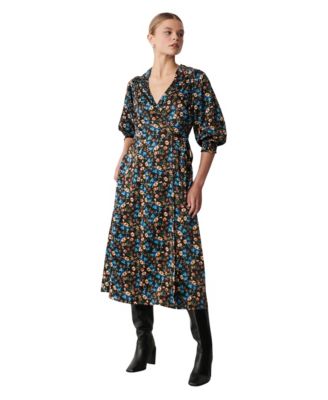 Women's Kiera Floral-Print Midi Short-Sleeve Dress