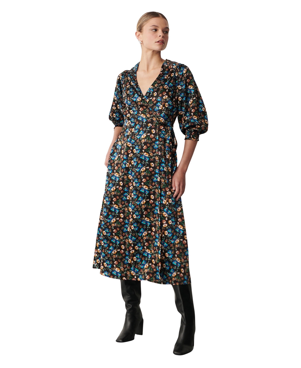 Finery London Women's Kiera Floral-Print Midi Short-Sleeve Dress - Ditsy floral