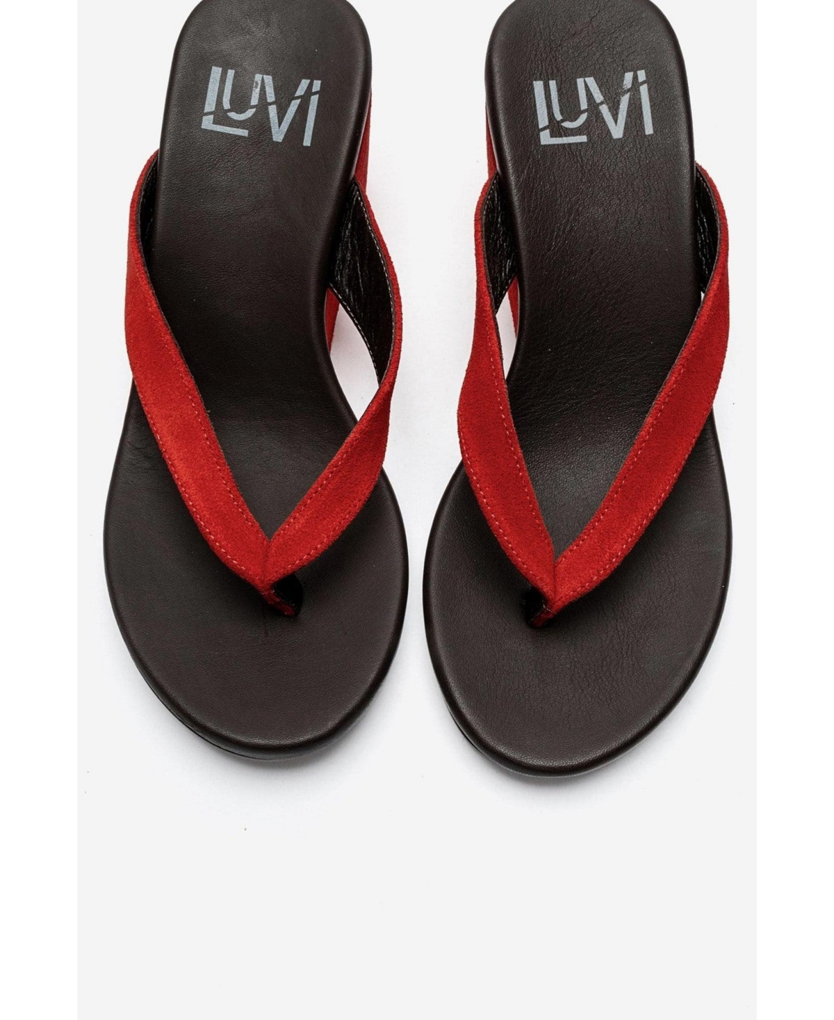Forever and Always Shoes Women's Pryon Leather Thong Wedge Sandal