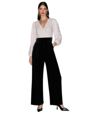 Women's Wide Leg Velvet Jumpsuit