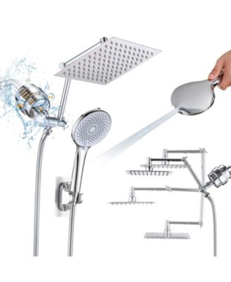 12'' Filtered Shower Head Handheld Rainfall Hard Water Filter set