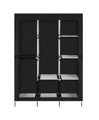 71 Inch Portable Closet Wardrobe with Clothes Rack and Storage Shelf