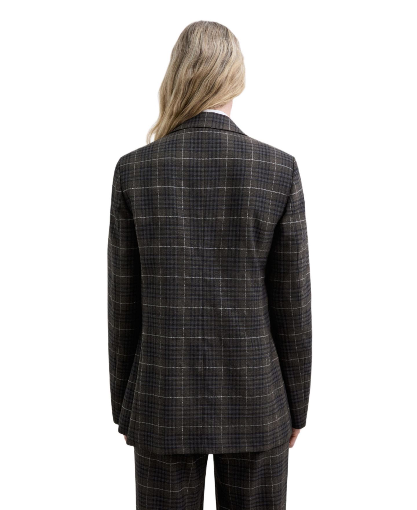Женский пиджак Scalpers Check Double-Breasted Blazer, цвет: Коричневый — фото 3