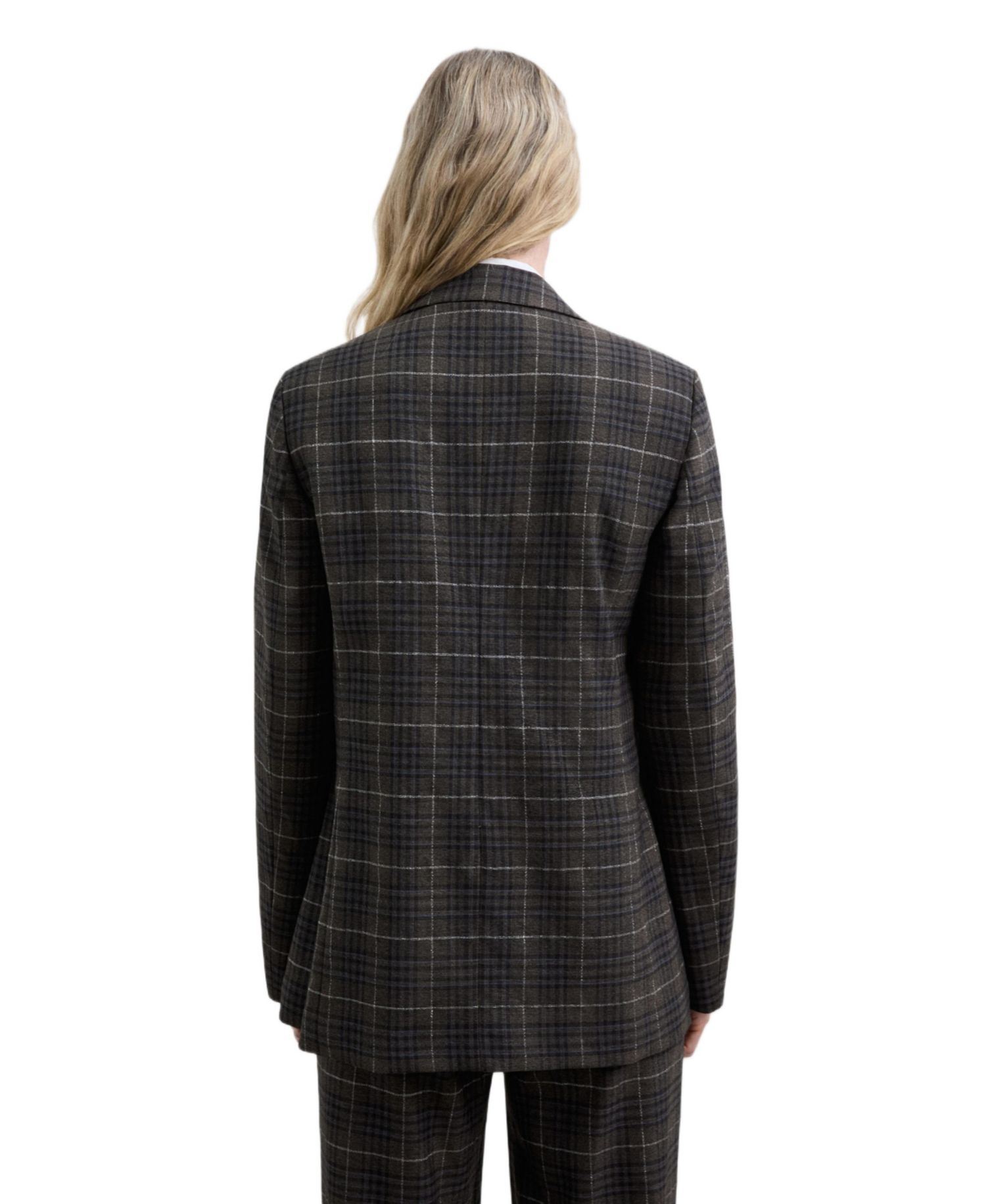 Women's Check Double-Breasted Blazer