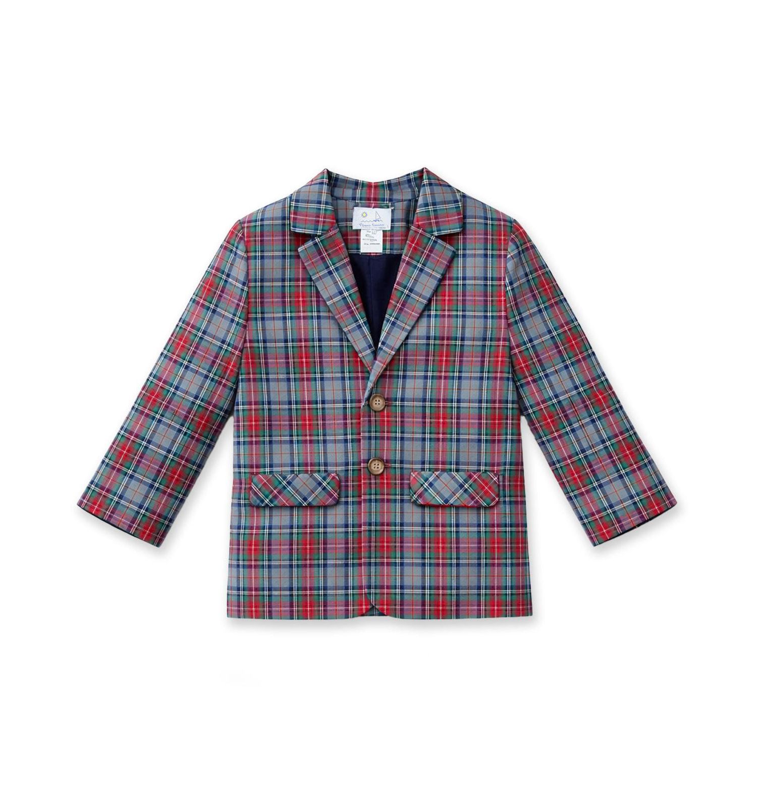 Boys' 4-20 Plaid Single-Breasted Machine Washable Blazer