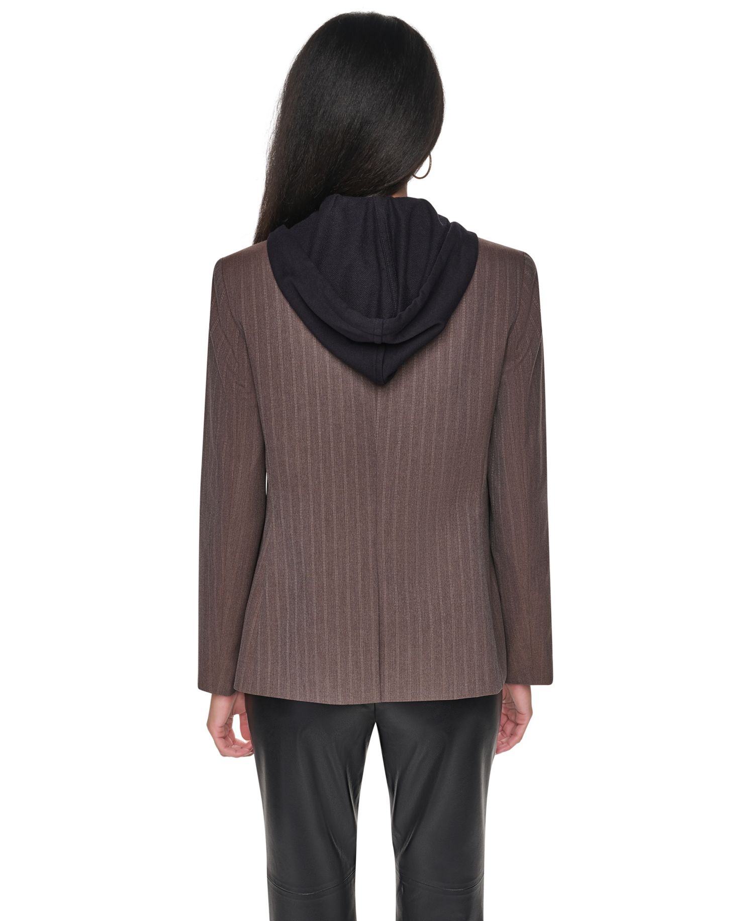Women's Hooded Collarless Blazer