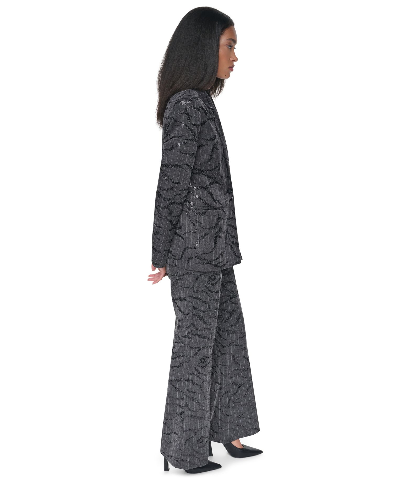 Women's Sequin Herringbone Stretch Blazer