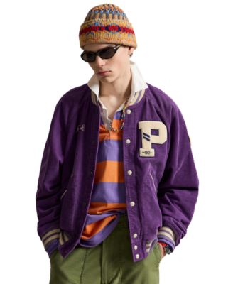 Men's Corduroy Varsity Raglan-Sleeve Jacket