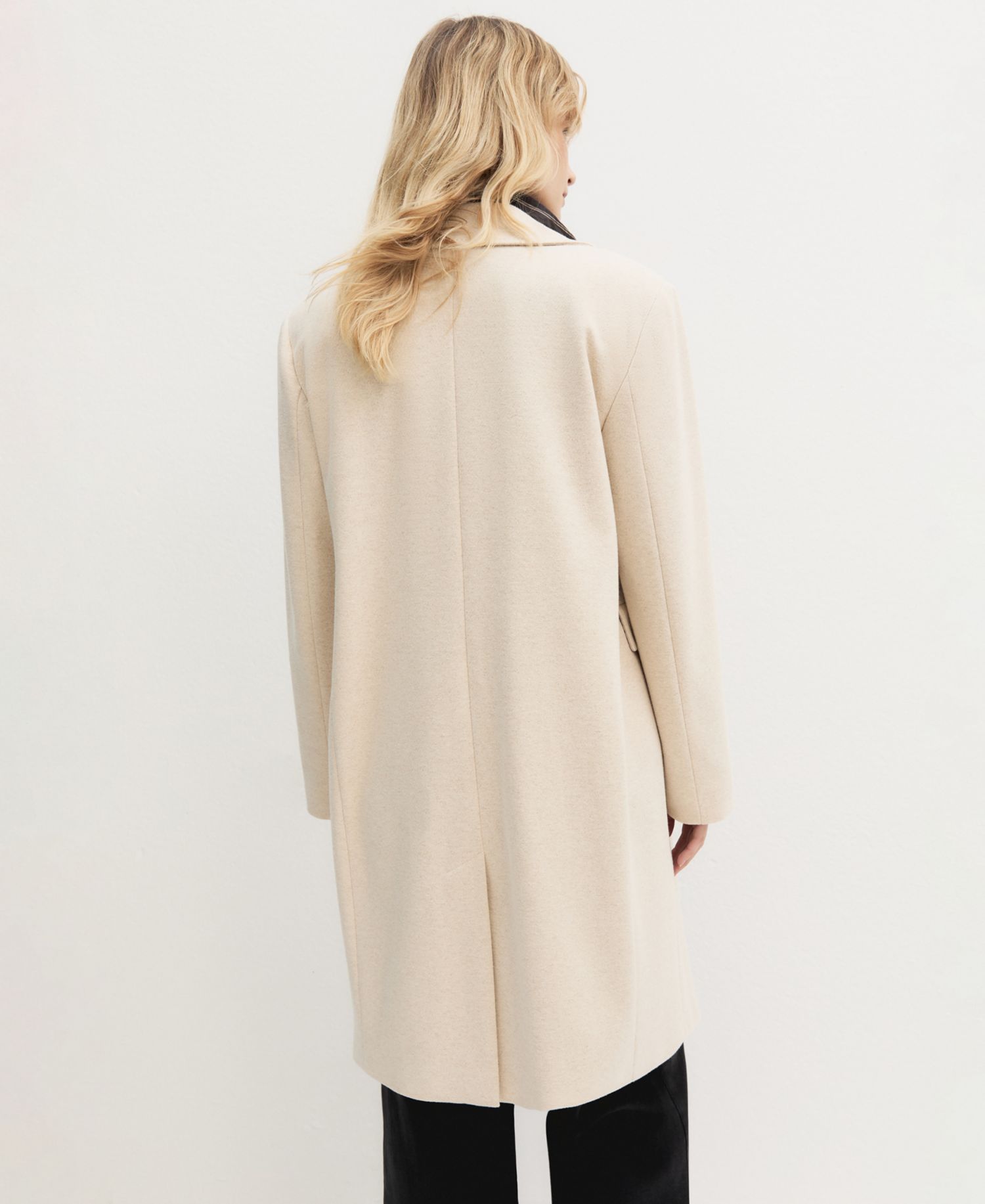 Women's Emmtritone Mid-Length Single-Breasted Brushed-Jersey Coat