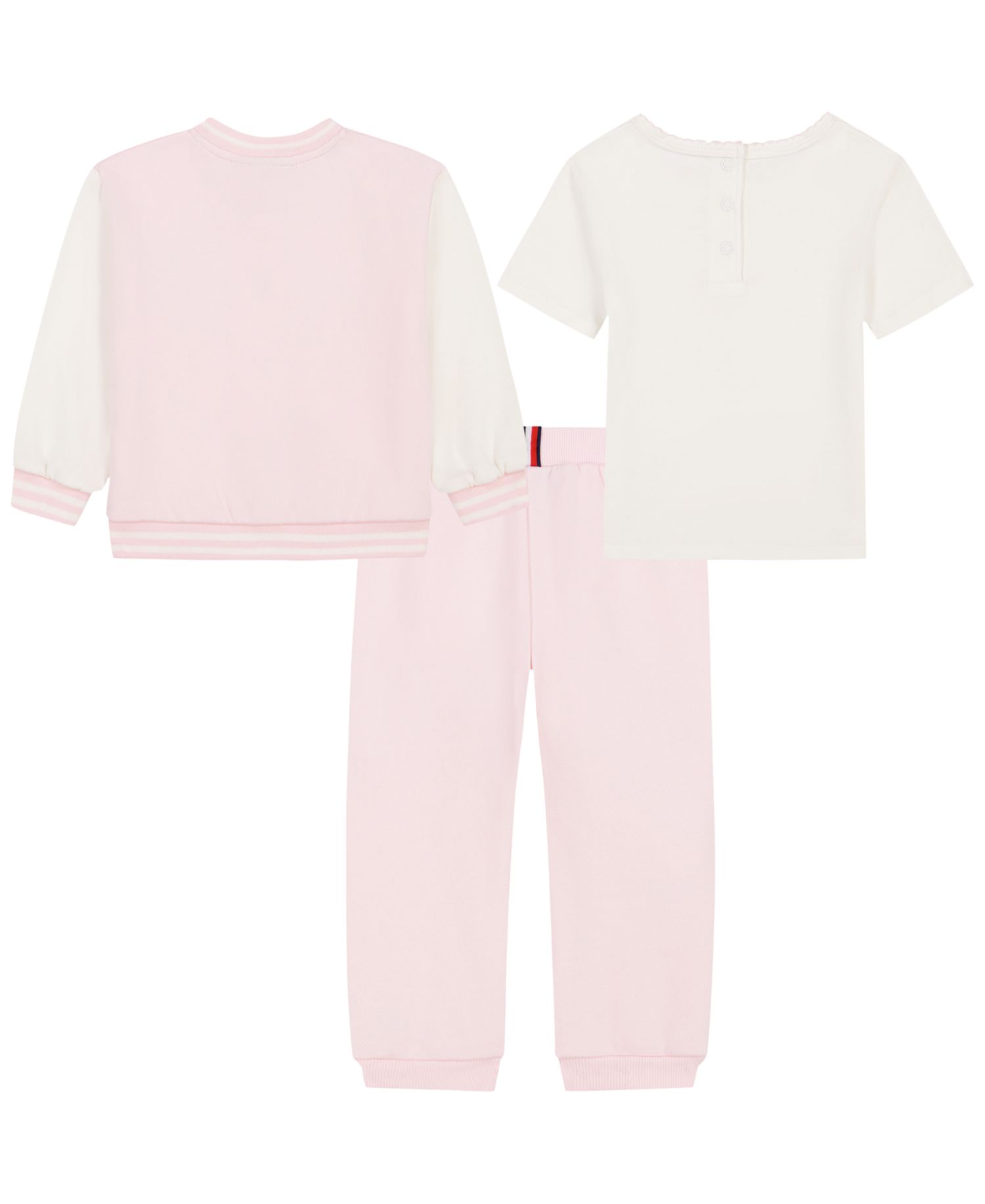 Baby Girls' Fleece Easy-On/Easy-Off Jacket, T-Shirt and Joggers, 3-Piece Set
