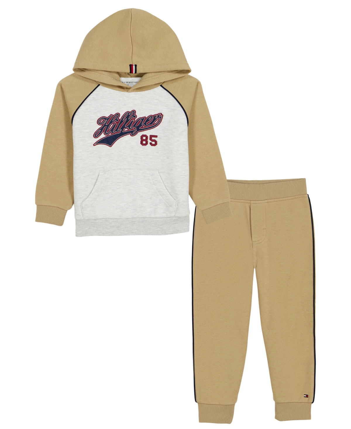 Tommy Hilfiger Toddler Boys' 2T-5T Hoodie and Joggers, 2-Piece Set - Cream
