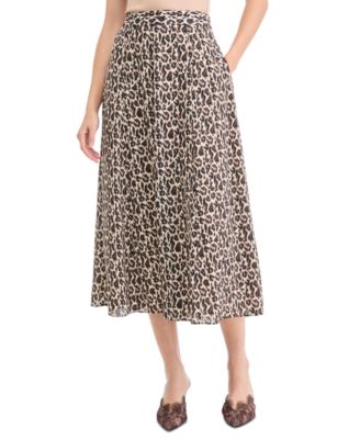 Women's Evera Leopard-Print Midi A-Line Skirt