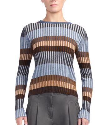 Women's Maylee Cotton-Cashmere Blend Striped Long-Sleeve Crewneck Sweater