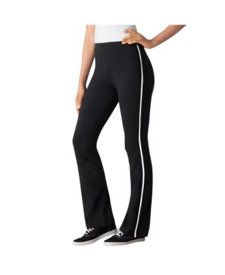 Plus Size Bootcut Pull-On Side-Stripe Leggings