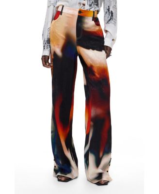 Women's Wide-Leg Printed Trousers