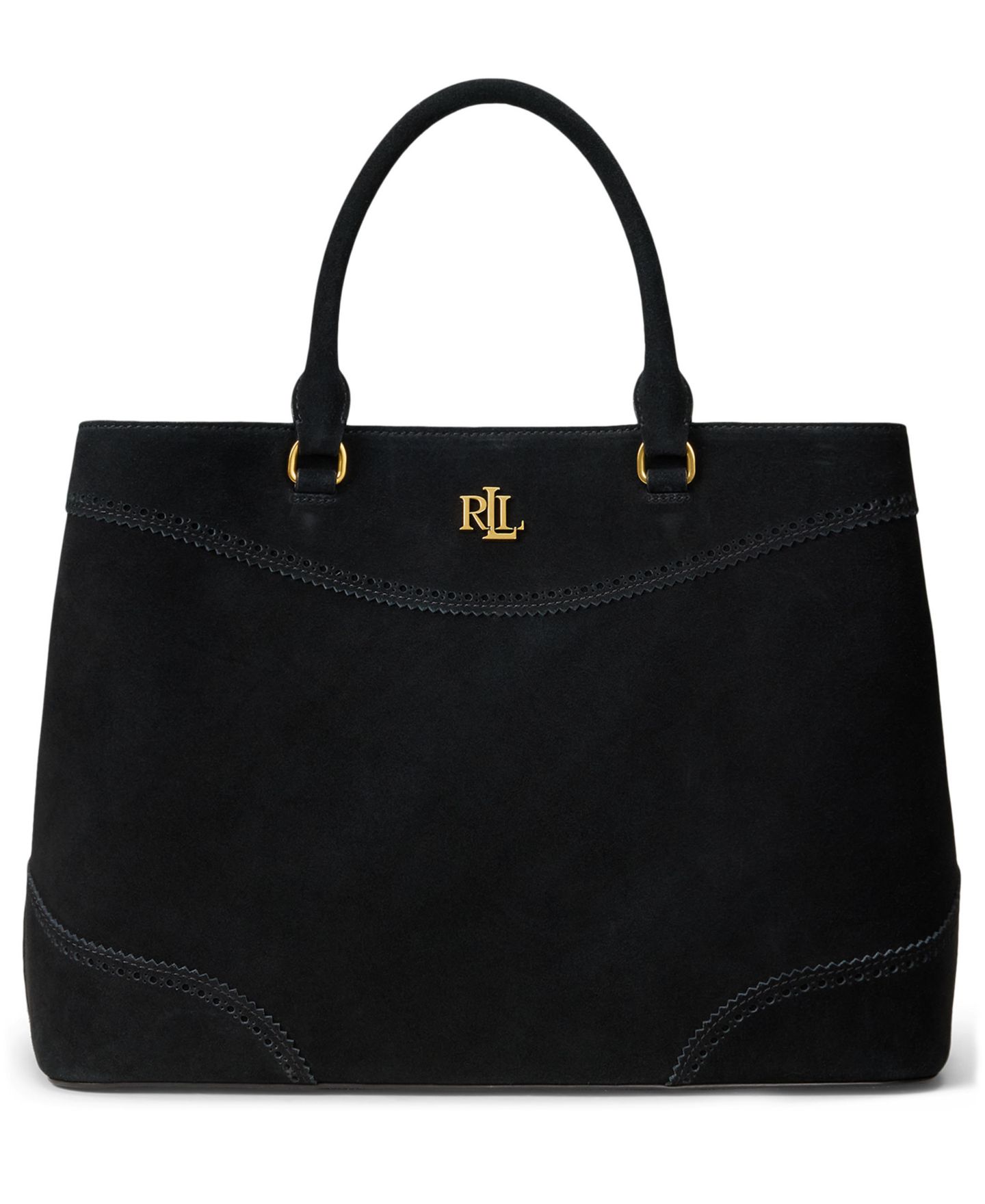 Женская большая замшевая сумка-сэтчел Lauren Ralph Lauren Marcy, цвет: Чёрный — фото 1