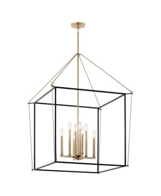 Eisley 28 1/4" Wide Black and Champagne Foyer Pendant Light