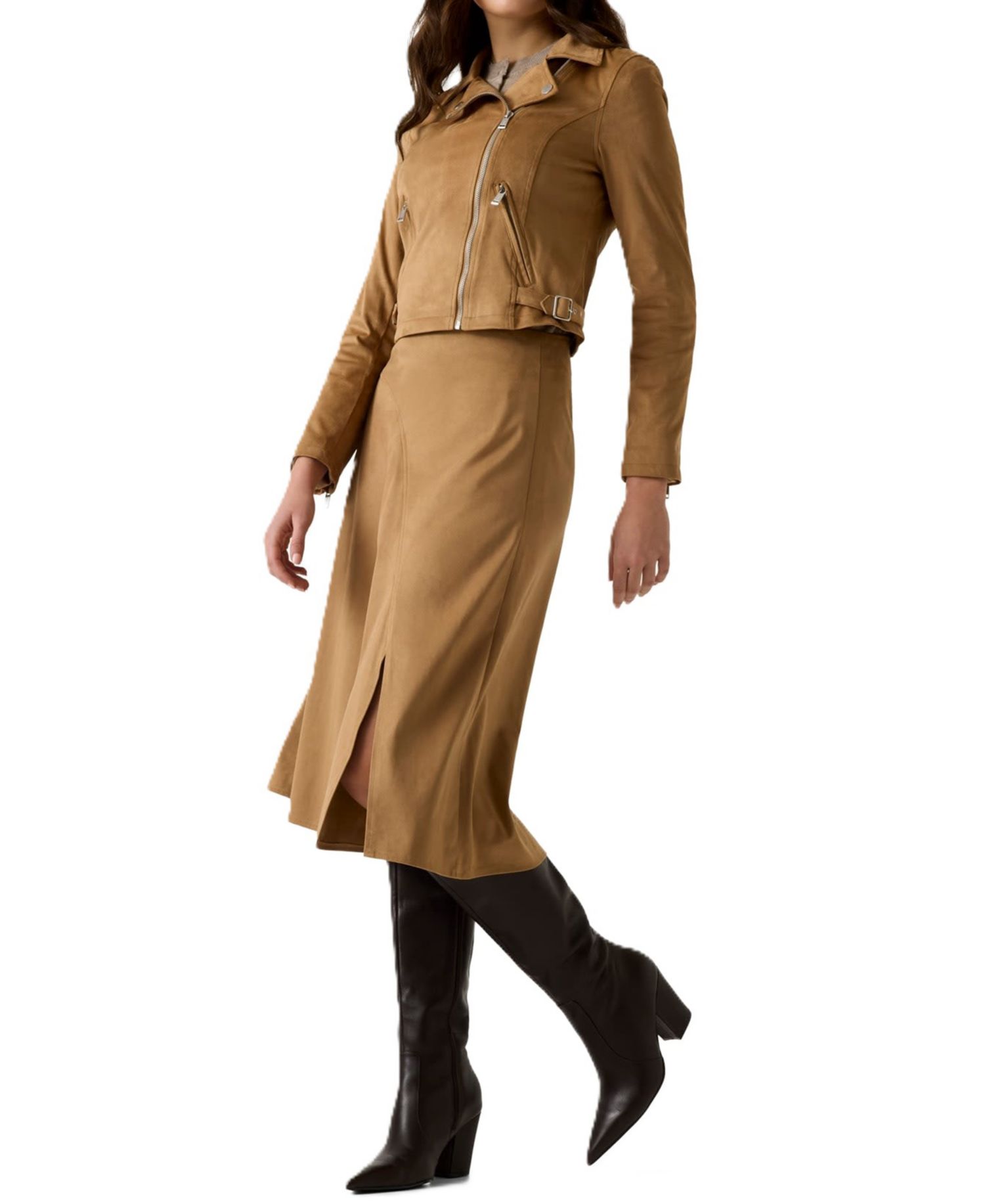 Women's Jennie Moto Faux-Suede Cropped Jacket