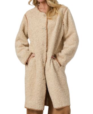 Women's Mia Faux Sherpa Mid-Length Coat