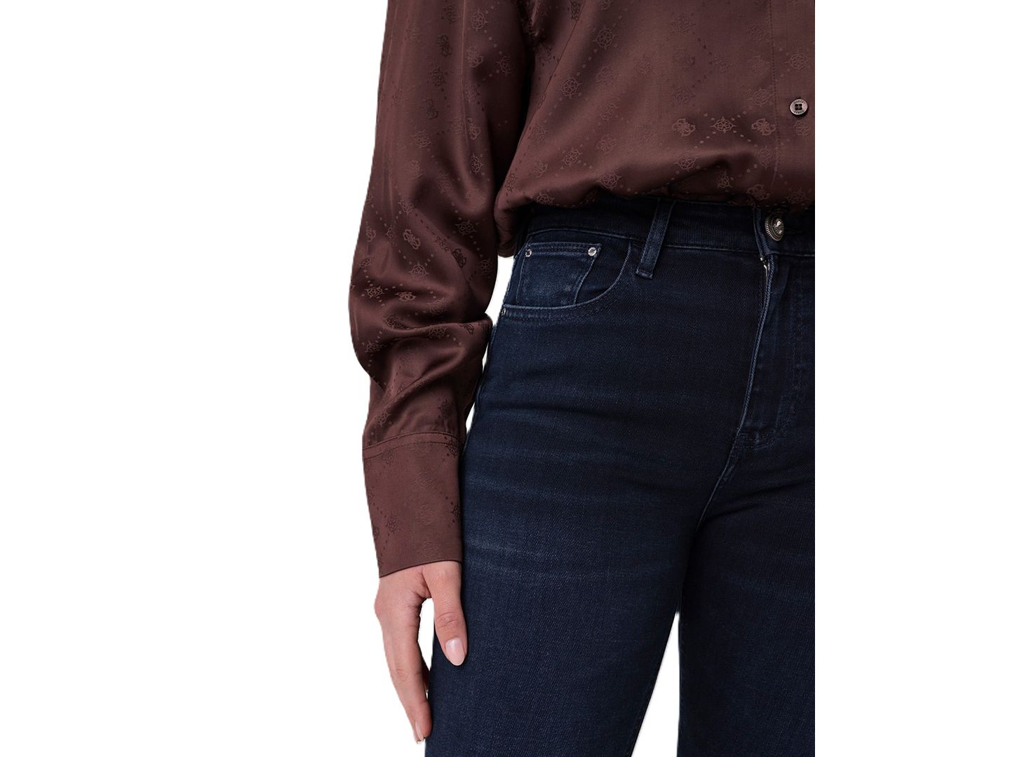 Женские джинсы GUESS Sexy Flare High-Waisted, цвет: Угольный синий — фото 4