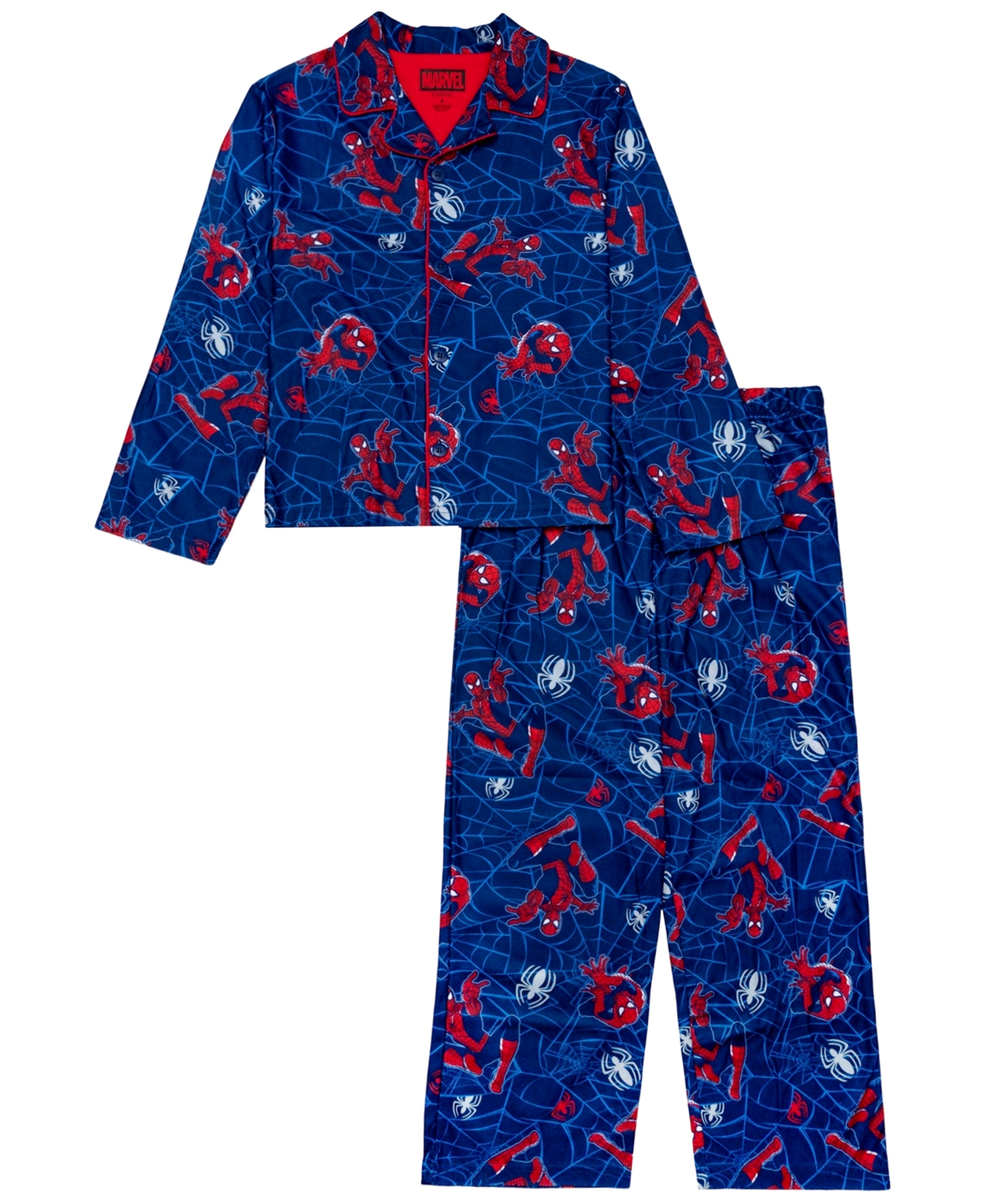 Ame Kids' Boys' 4-20 Spider-man Spider Hero Long-sleeve Pajama Top And Pants, 2-piece Set In Assorted