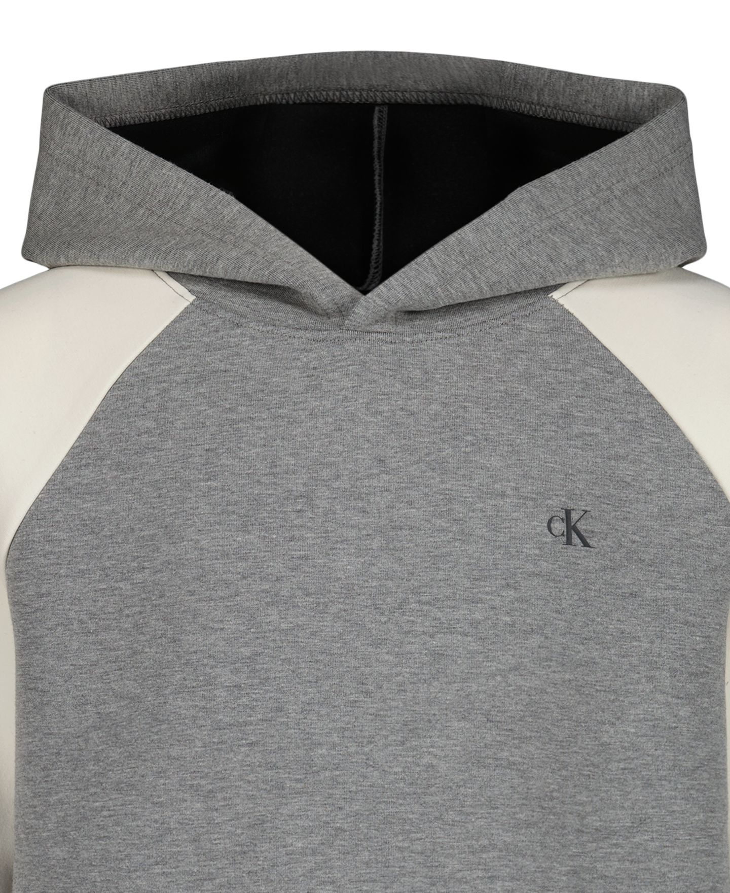 Худи Calvin Klein Colorblock Raglan Fleece для мальчиков, цвет: Средний серый меланжевый — фото 8