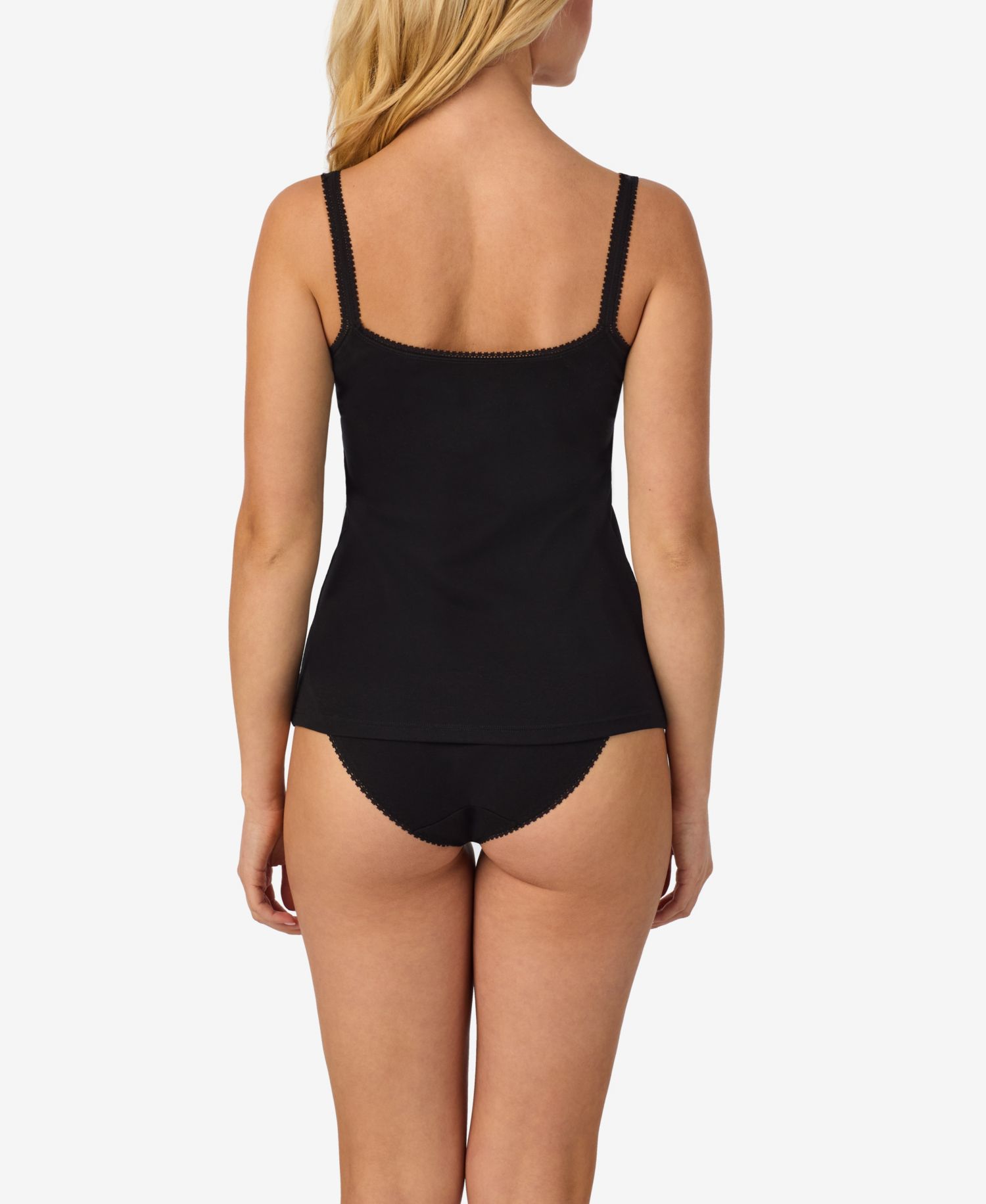 Women's Cabana Cotton-Blend Reversible V-Neck to Scoop Neck Crochet-Trim Camisole, 2-Piece Set