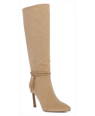 Women's Niko Tie-Detail Pointed Toe Faux Leather Knee-High Boots