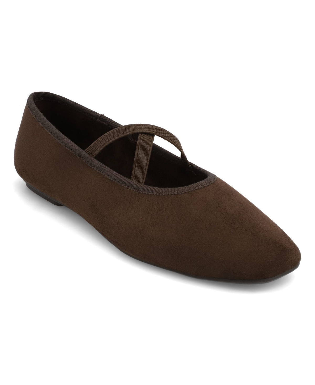 Mia Women's Tori Crisscross Strap Ballet Flats - Chocolate